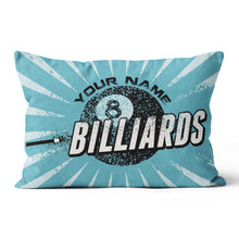 Load image into Gallery viewer, Personalized Blue Vintage 8 Ball Billiards Pillow Custom Billiards Gifts VHM0823