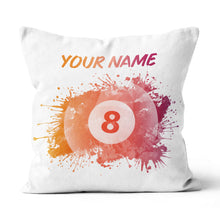 Load image into Gallery viewer, Customized 8 Ball Pool Painted Pillow, Billiard Throw Pillows Gifts TDM0809