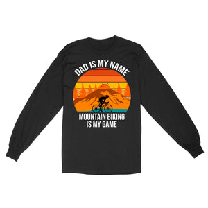 Dad Biking Shirt| Mountain Biking Is My Game Shirt| Cyclist Shirt Biker Retro Tee for Dad, Father| JTS463