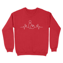 Load image into Gallery viewer, Bowling heartbeat Shirt, Bowling Addict sweatshirt, gift for bowlers NQS4619