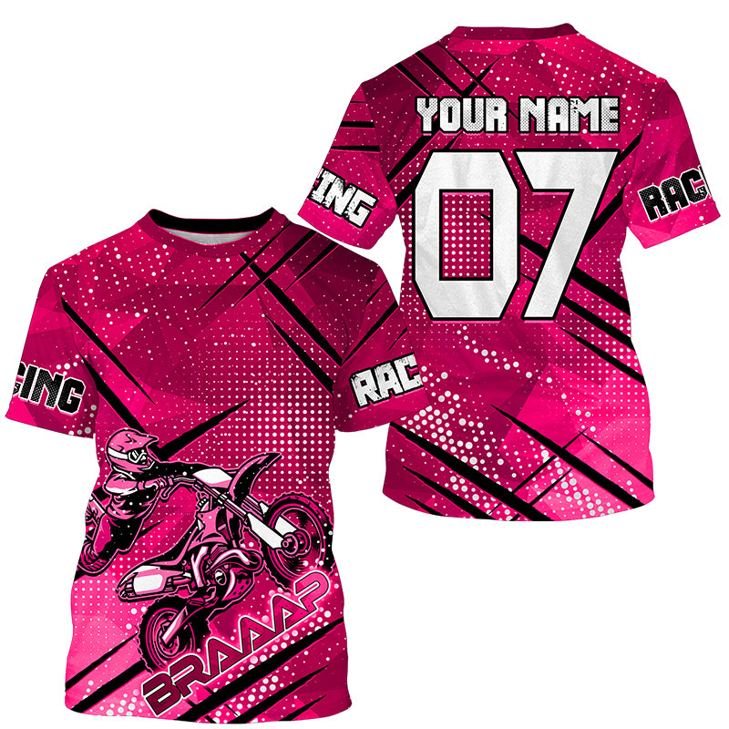 Motocross Jersey 'RACE' Pink – OMXGraphics