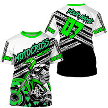 Load image into Gallery viewer, Kid&amp;adult custom Dirt Bike jersey green UPF30+ extreme motocross racing shirt off-road motorcycle PDT413