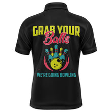 Load image into Gallery viewer, Grab Your Balls Funny Men Polo Bowling Shirt Personalized Bowlers Jersey Short Sleeve NBP62