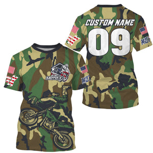 Men women kid camo MX custom UV protective youth motocross jersey extreme dirt bike racing shirt PDT67