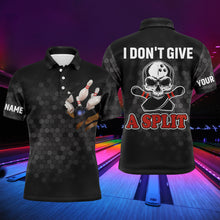 Load image into Gallery viewer, Skull Polo Bowling Shirt for Men Bowlers, Personalized Cool Bowling Jersey I Don&#39;t Give A Split NBP36