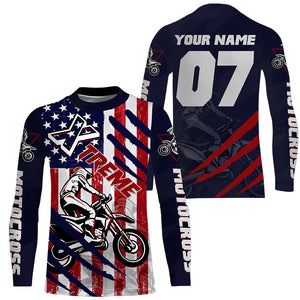 Personalized USA Motocross jersey youth women men UPF30+ dirt bike off-road extreme racing shirt PDT273