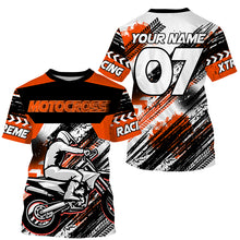 Load image into Gallery viewer, Orange custom Motocross jersey UV protective MX shirt for kid men women dirt bike racing racewear PDT296