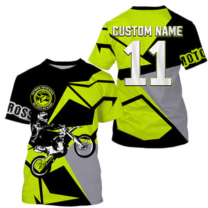 Youth men women Motocross racing jersey personalized UPF30+ biker extreme off-road green MX shirt PDT255