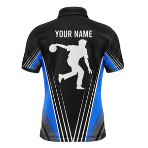 Personalized Men Polo Bowling Shirt That's How I Roll Blue Bowling Track Short Sleeve Men Bowlers NBP04