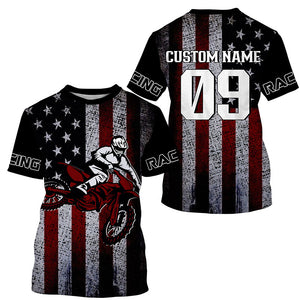 USA Motocross jersey men women kid Patriotic UPF30+ extreme dirt bike racing shirt motorcycle PDT276