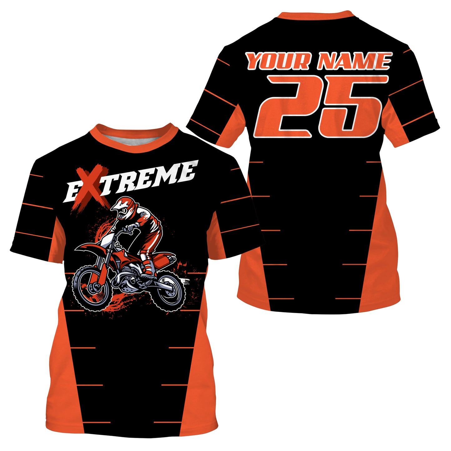 Personalized Men Kids MX Motocross Jerseys Dirt Bike Racing Shirt Riding Orange UPF30+ Motorcycle PDT146