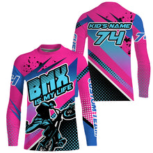 Load image into Gallery viewer, BMX life Pink BMX jersey UPF30+ BMX shirt cycling gear bicycle motocross gear| SLC133