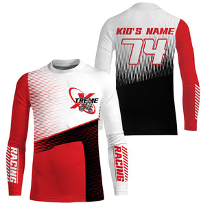 Personalized dirt bike jersey UPF30+ motocross racing red MX youth kid adult shirt motorcycle PDT111