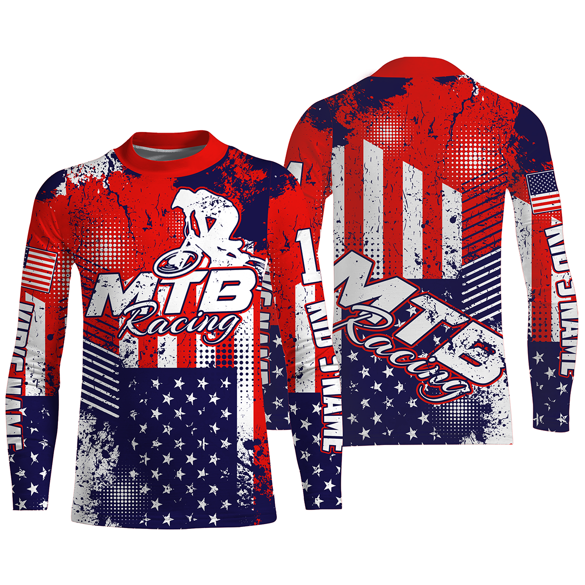 Custom American MTB jersey UPF30+ kid adult mountain biking shirt USA cycling gear bicycle clothes| SLC96