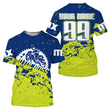 Load image into Gallery viewer, MX off-road jersey blue youth men women UPF30+ custom number&amp;name Motocross racing shirt motorcycle PDT183