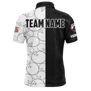 American Flag Men Polo Bowling Shirt Personalized Patriotic Bowlers Custom Team Short Sleeves Jersey NBP14