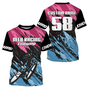 Pink MTB race jersey enduro racewear UPF30+ Youth Adult Mountain bike sun shirt Cycling gear| SLC113