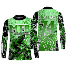 Load image into Gallery viewer, MTB life Personalized adult kid MTB jersey UPF30+ Green mountain bike gear Cycling downhill shirt| SLC226