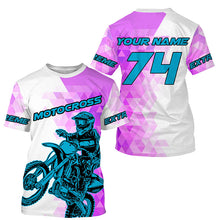 Load image into Gallery viewer, Motocross pink jersey youth men women custom dirt bike off-road UPF30+ motorcycle racing shirt PDT319