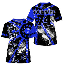 Load image into Gallery viewer, Dirt bike freestyle kid men women custom MX jersey UPF30+ blue Motocross gear racing shirt PDT298