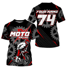 Load image into Gallery viewer, Personalized red dirt bike jersey for kid&amp;adult UPF30+ Motocross racing MotoX off-road shirt PDT366