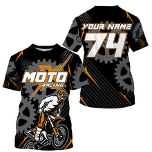 Load image into Gallery viewer, Personalized orange dirt bike jersey for kid&amp;adult UPF30+ Motocross racing MotoX off-road shirt PDT364