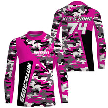 Load image into Gallery viewer, Custom Kid Men Women Dirt Bike Jersey UV Protective Extreme Pink Camo Motocross Racing Shirt PDT375