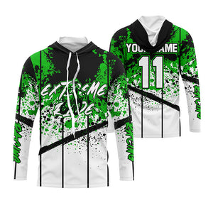 Custom Motocross jersey kid&adult MotoX extreme dirt road UV protective green dirt bike shirt PDT367