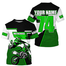 Load image into Gallery viewer, Green extreme personalized Motocross riding jersey youth&amp;adult UPF30+ dirt bike racing shirt PDT278