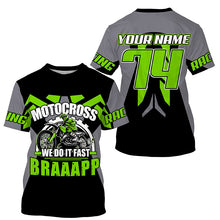 Load image into Gallery viewer, Adult youth Motocross racing jersey custom green MX UPF30+ biker extreme off-road long sleeves PDT236