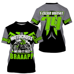 Adult youth Motocross racing jersey custom green MX UPF30+ biker extreme off-road long sleeves PDT236