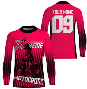 Extreme Motocross jersey biker girl custom number kid&adult MX racing UPF30+ youth off-road shirt PDT216