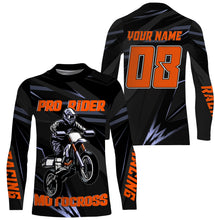 Load image into Gallery viewer, Black MX racing jersey UPF30+ dirt bike Motocross custom kid adult rider off-road motorcycle shirt PDT195