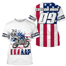 Load image into Gallery viewer, US flag Brap custom motocross jersey kid men women UPF30+ dirt bike Patriotic offroad motorcycle NMS964