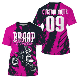 Braaap Princess custom motocross jersey UPF30+ girls women dirt bike Powersports long sleeves NMS1040