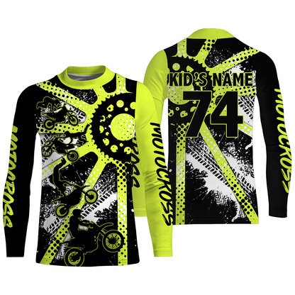 Dirt bike freestyle kid men women custom MX jersey UPF30+ green Motocross off-road racing shirt PDT63