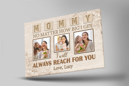 Personalized Mom Canvas-Mommy Photo Collage Mother's Day Canvas Gift, I Love You Mom Birthday Christmas| N2456