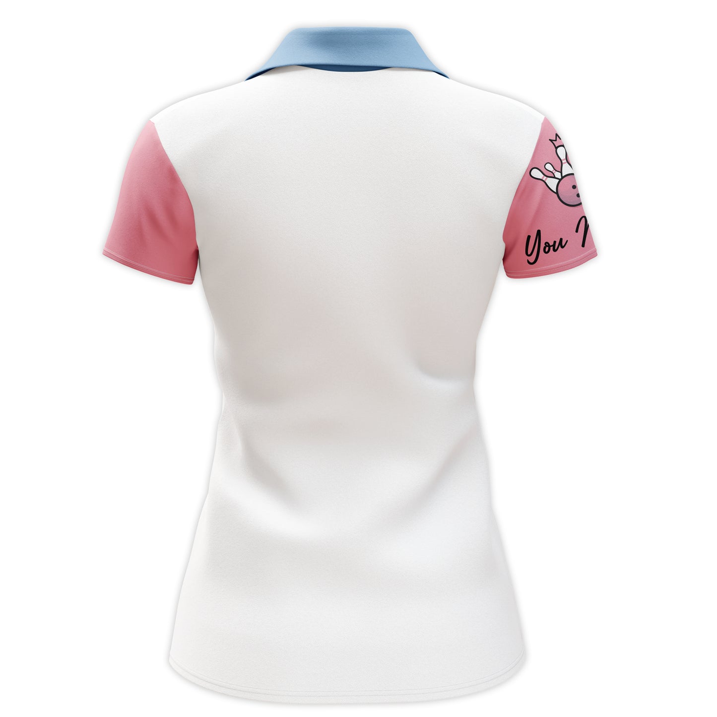 Personalized Women Polo Bowling Shirt, Queen of The Lanes, Short Sleeve Female Bowlers Jersey NBP30