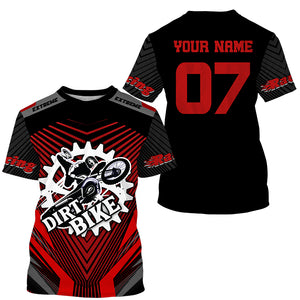 Kid&adult red dirt bike jersey personalized MX racing UPF30+ Motocross off-road motorcycle shirt PDT285