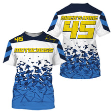 Load image into Gallery viewer, Custom number&amp;name dirt bike racing jersey UPF30+ Motocross blue xtreme offroad shirt motorcycle PDT120
