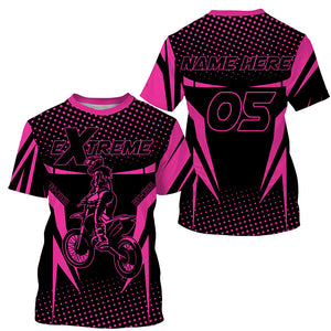 Custom MX jersey kid adult UPF30+ pink dirt bike off-road extreme motogirl long sleeves shirt PDT258