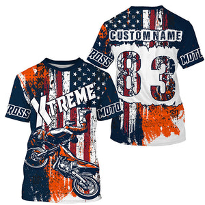 Personalized USA Motocross jersey adult&kid UV protective MX motorcycle Patriotic dirt bike shirt PDT354