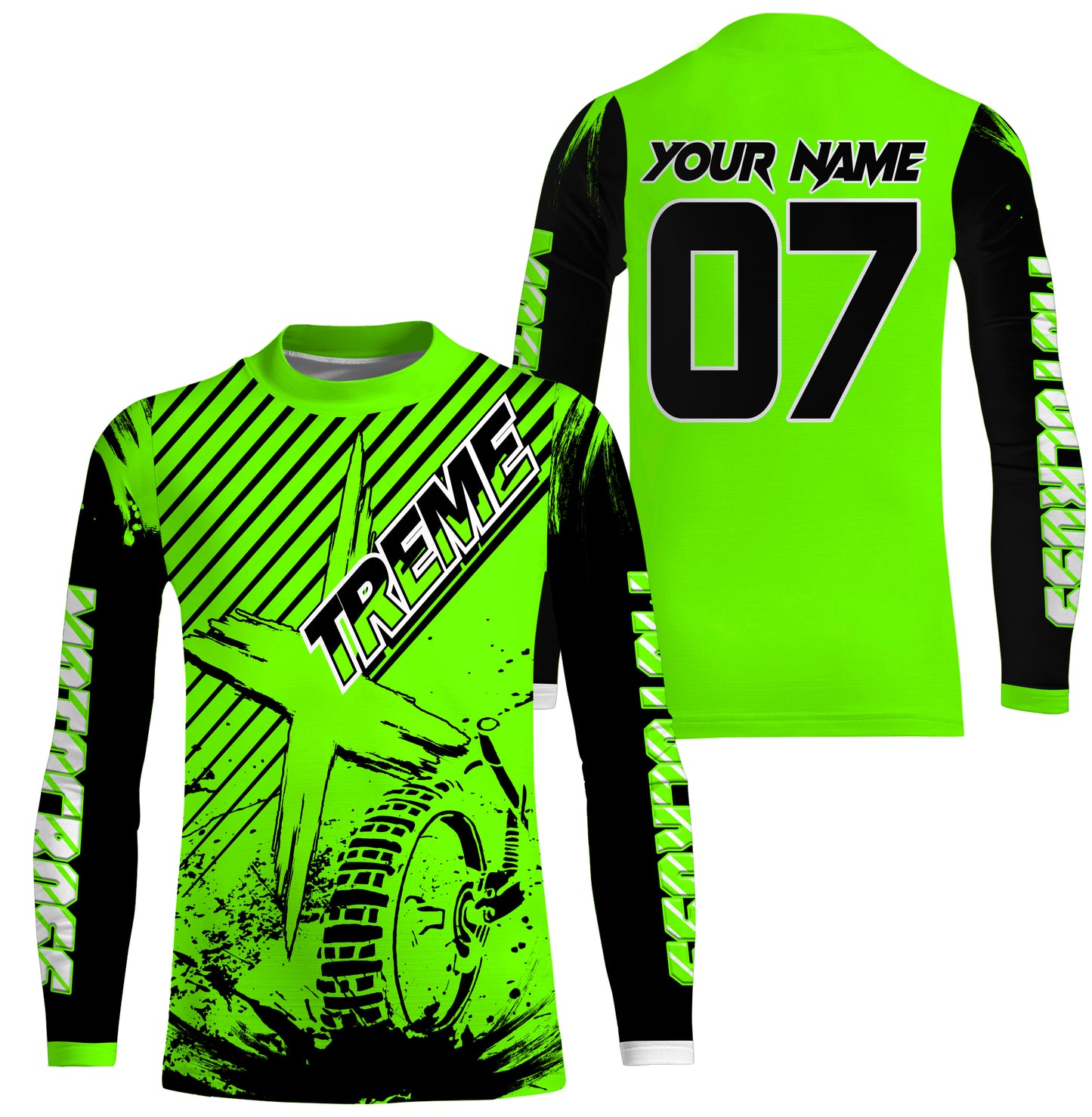 Custom green MX jersey shirt UV extreme kid&adult Motocross dirt bike racing off-road motorcycle PDT178
