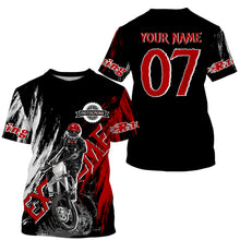 Load image into Gallery viewer, Motocross off-road jersey black red UPF30+ youth adult custom dirt bike racing long sleeve shirt PDT188