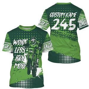 Work Less Ride More custom dirt bike kid men women jersey UPF30+ extreme Motocross shirt PDT343