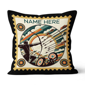 Funny Archer Custom Name Black Pillow Best Personalized Archery Pillows TDM0886