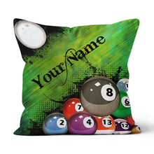 Load image into Gallery viewer, Personalized Green Billiard Balls Throw Pillow Custom Decorative Pillow TDM0772