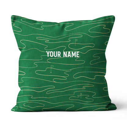 Green Golf Course Custom Throw Pillow Personalized Golf Gifts For Golfer LDT1148