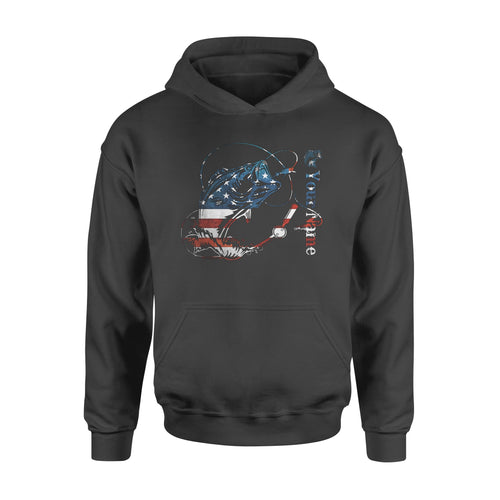 US Bass Fishing American Flag Custom name Hoodie D02 NQS1248