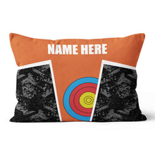 Load image into Gallery viewer, Personalized Archery Target Orange Pillow, Custom Archery Throw Pillows TDM0896